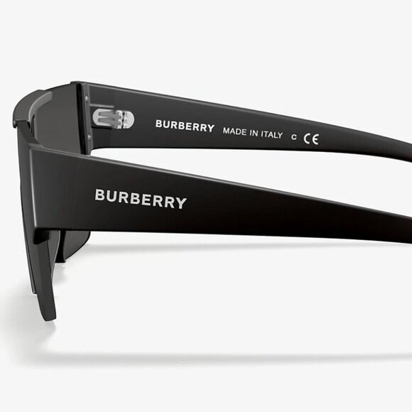 Burberry BE 4291 3464/87 Aviator Shield Sunglasses Matte Black Frame / Grey Lens - Picture 2 of 4